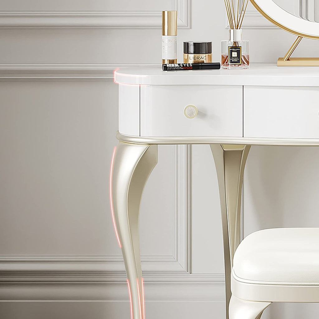 Wooden Makeup Vanity Dresser with Storage Drawers for Bedroom