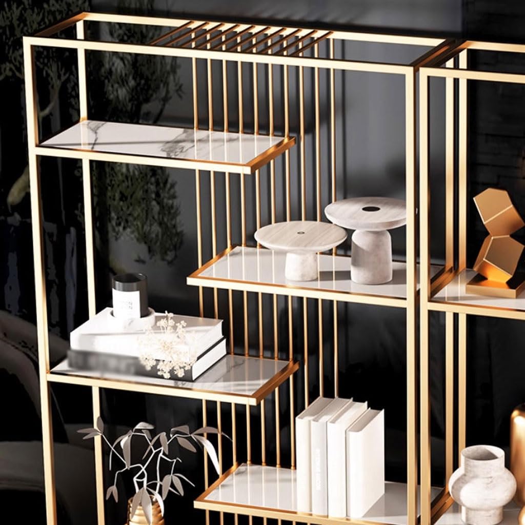 Modern Metal Bookshelf Storage Shelf for Living Room Organization