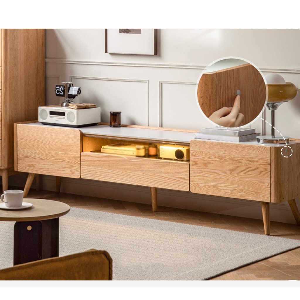 70.8/78.7 Inch TV Stand with LED Light and Storage Drawers