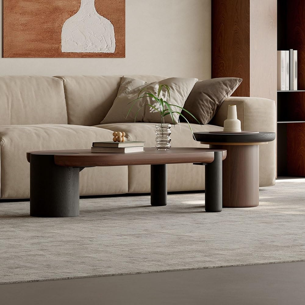 Modern Wooden Nesting Coffee Table Set for Living Room & Office