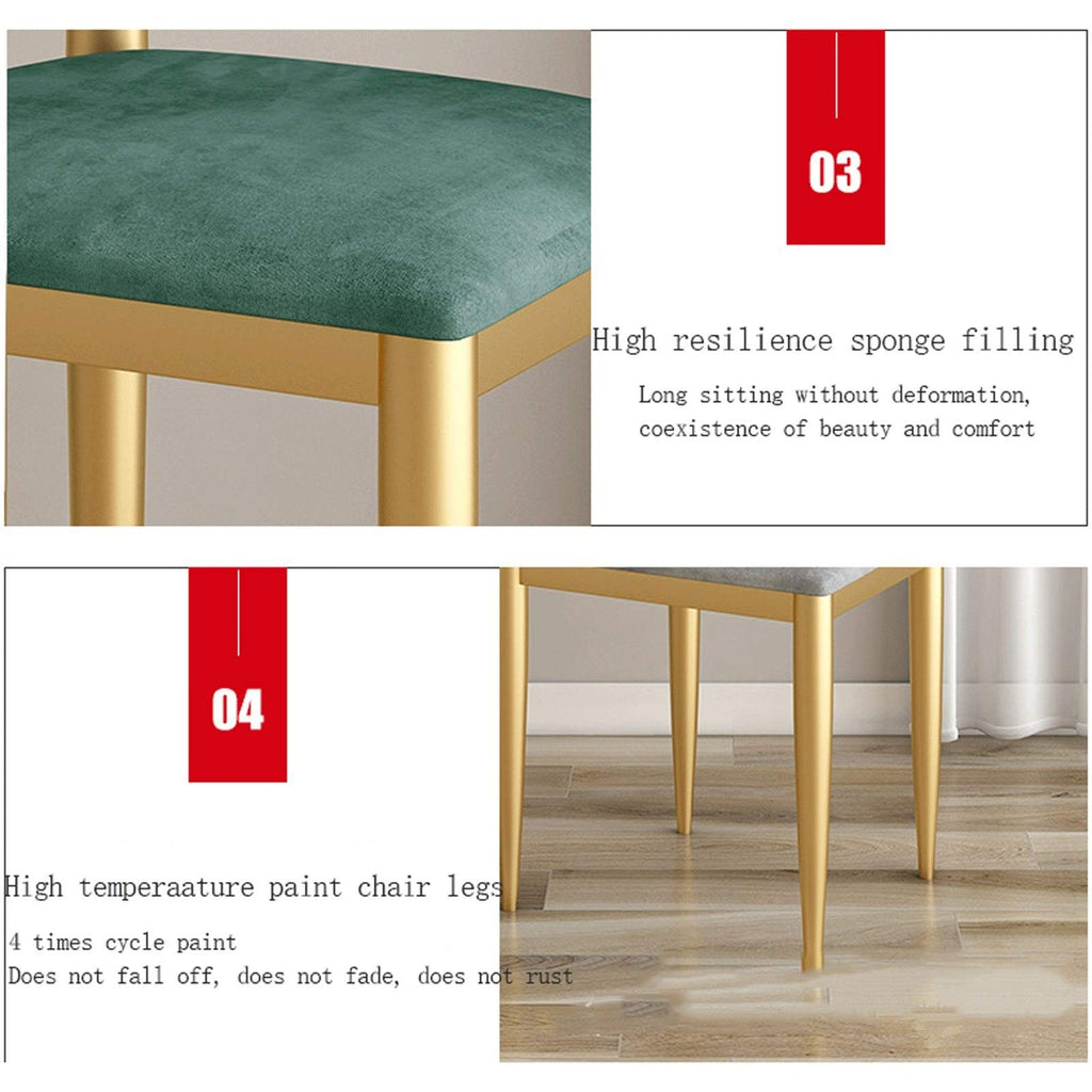 Modern Velvet Dining Chair with Metal Legs