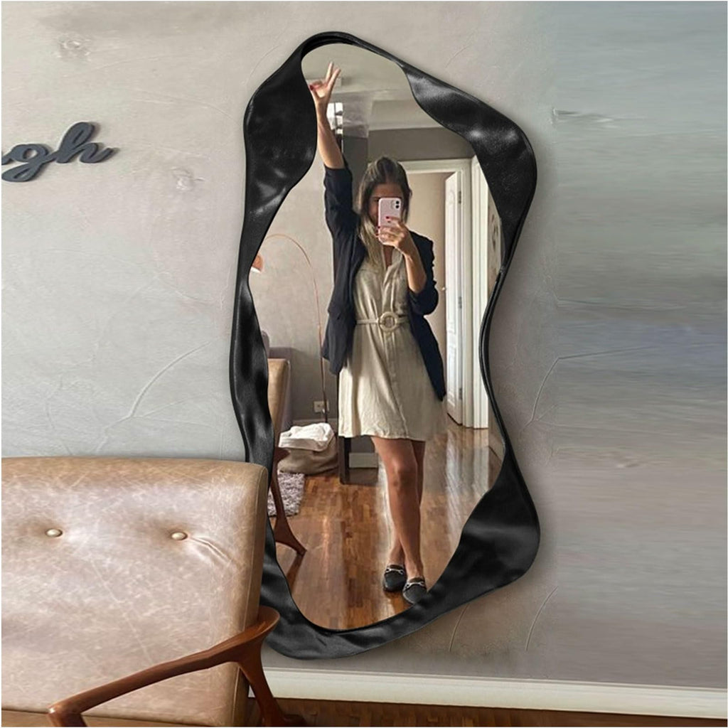 Large Irregular Metal Frame Mirror 120x200cm for Bedroom and Living Room