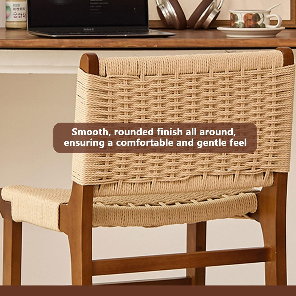 Modern Bar Stool with Wood Footrest for Kitchen Counter and Dining Room