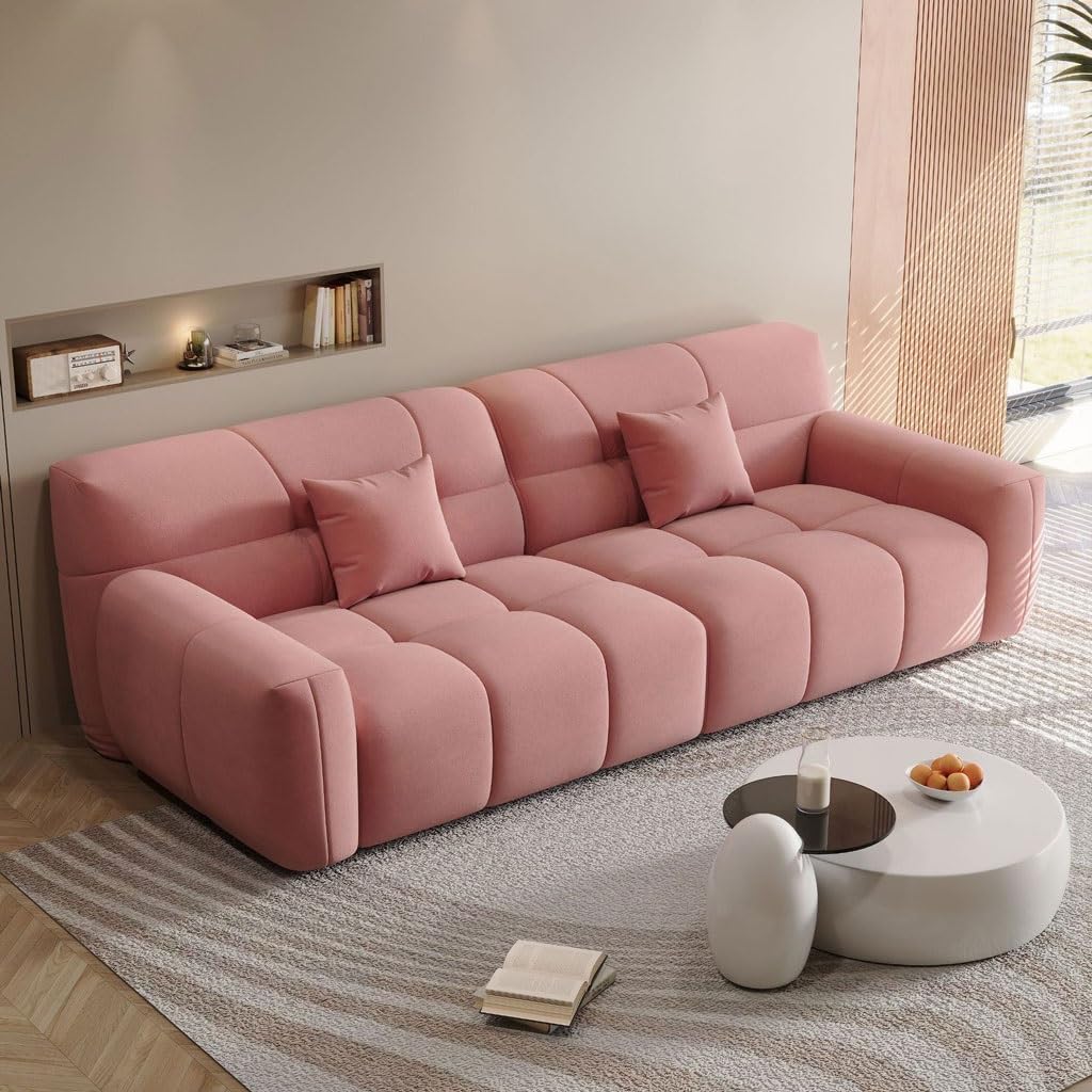Cream Fabric Lounge Chair for Bedroom and Living Room