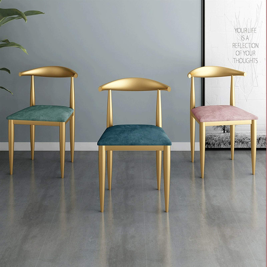 Modern Velvet Dining Chair with Metal Legs