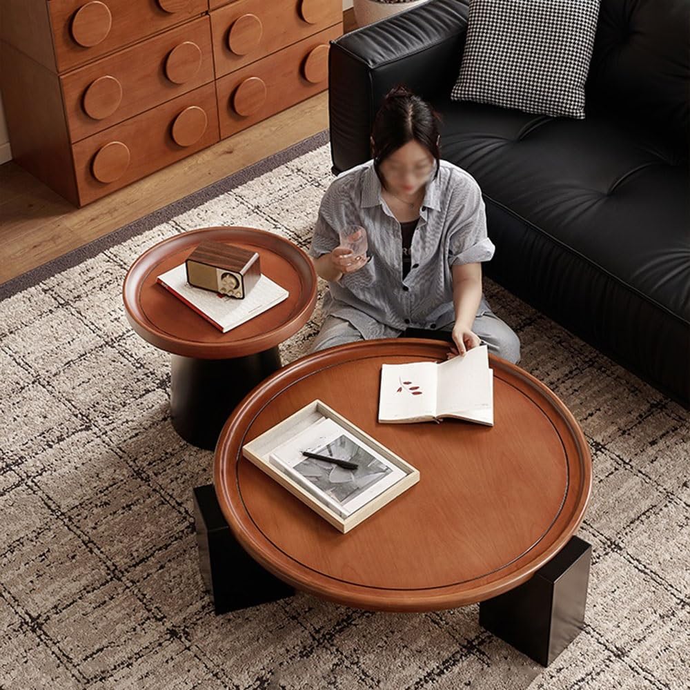 Modern Round Nesting Coffee Table Set for Living Room Decor