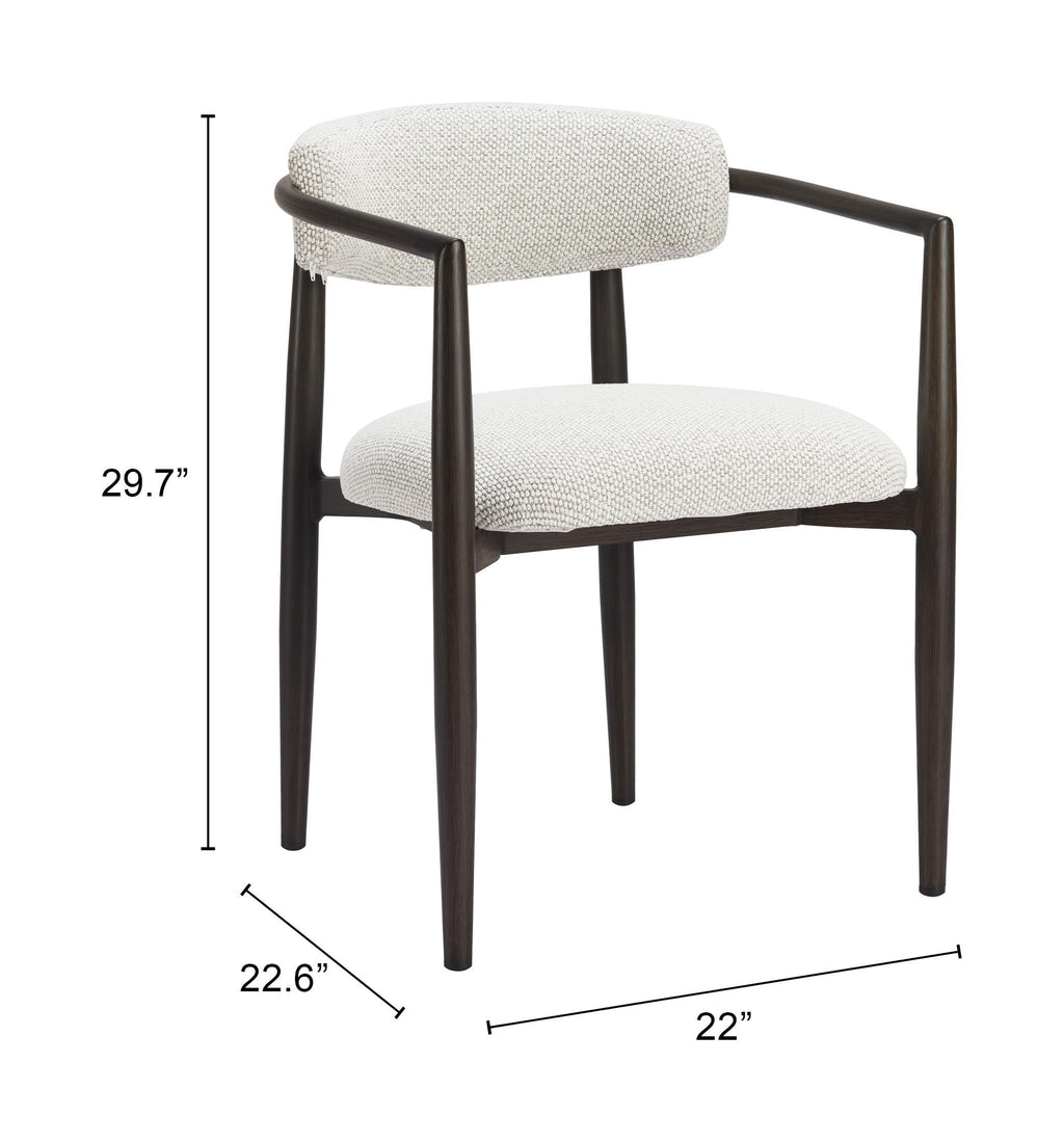 White Olefin Dining Chair with Aluminum Frame