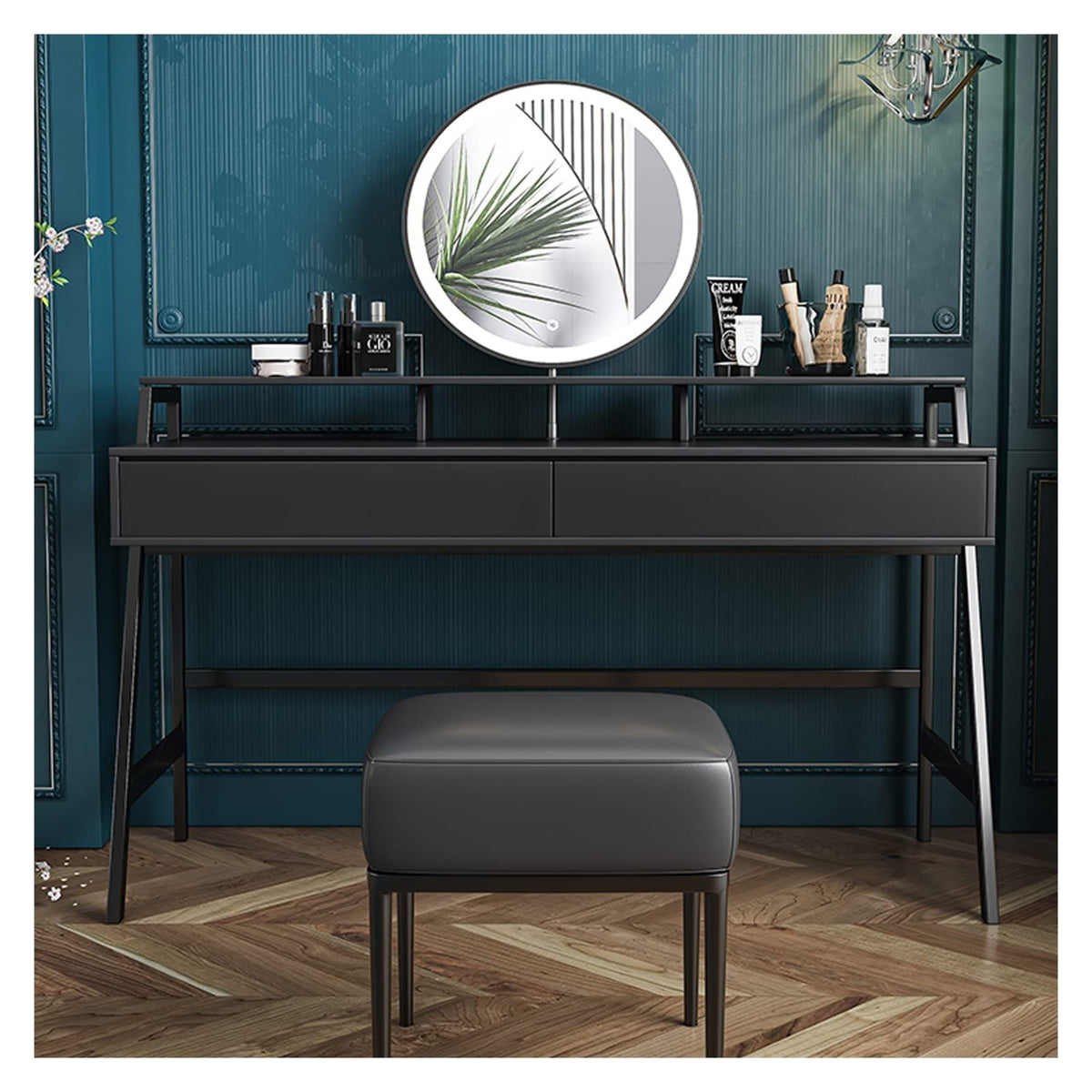 100cm Minimalist Makeup Vanity Dresser with Mirror and Drawers for Bedroom