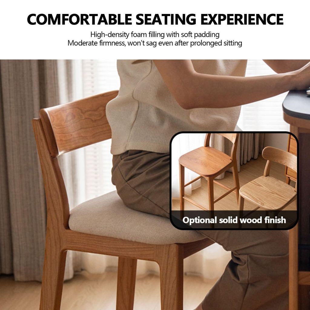Solid Wood Counter Height Bar Stool for Kitchen and Home Bar