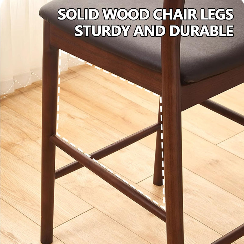Mid Century Wood Bar Stool with Cushion Seat for Kitchen Counter