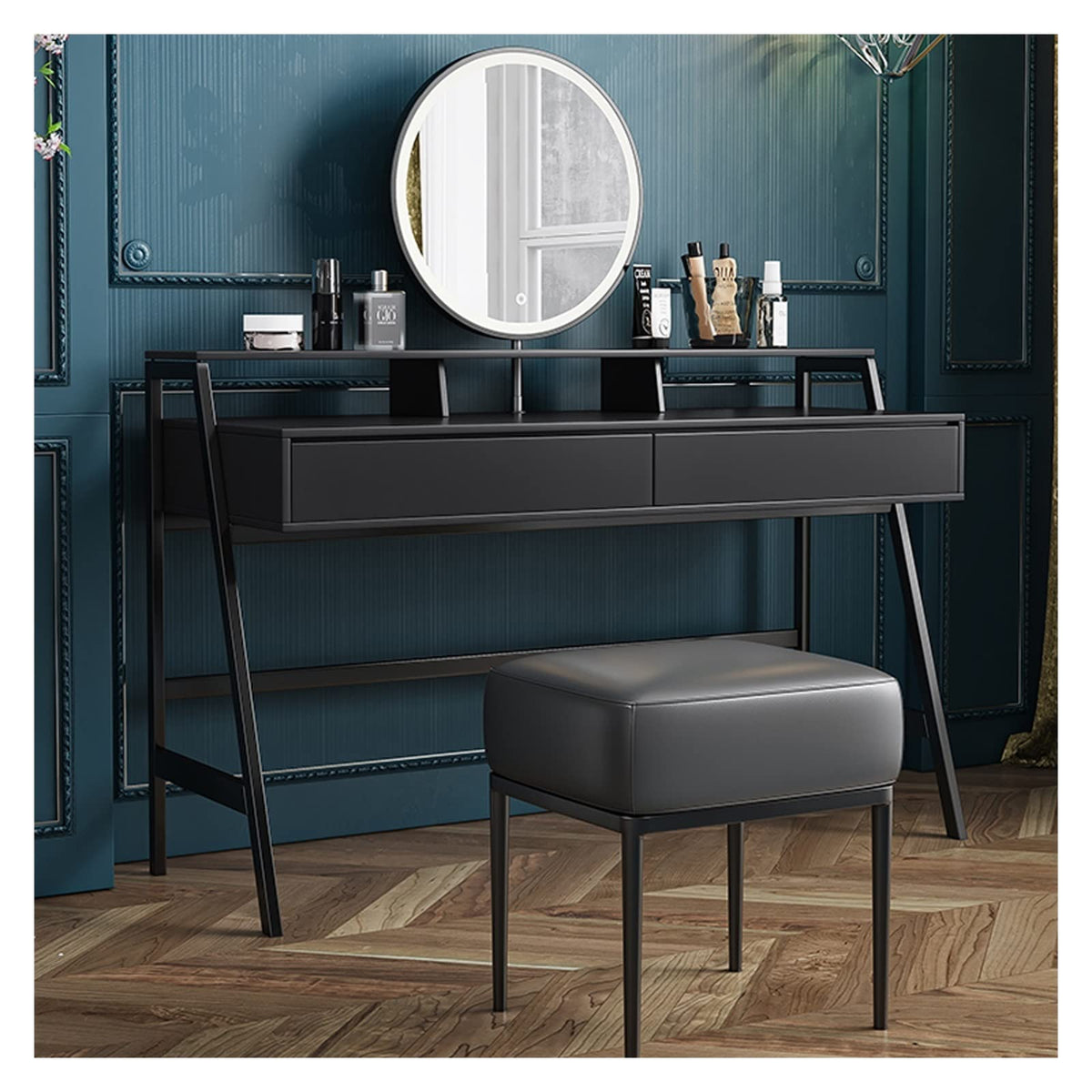 100cm Minimalist Makeup Vanity Dresser with Mirror and Drawers for Bedroom