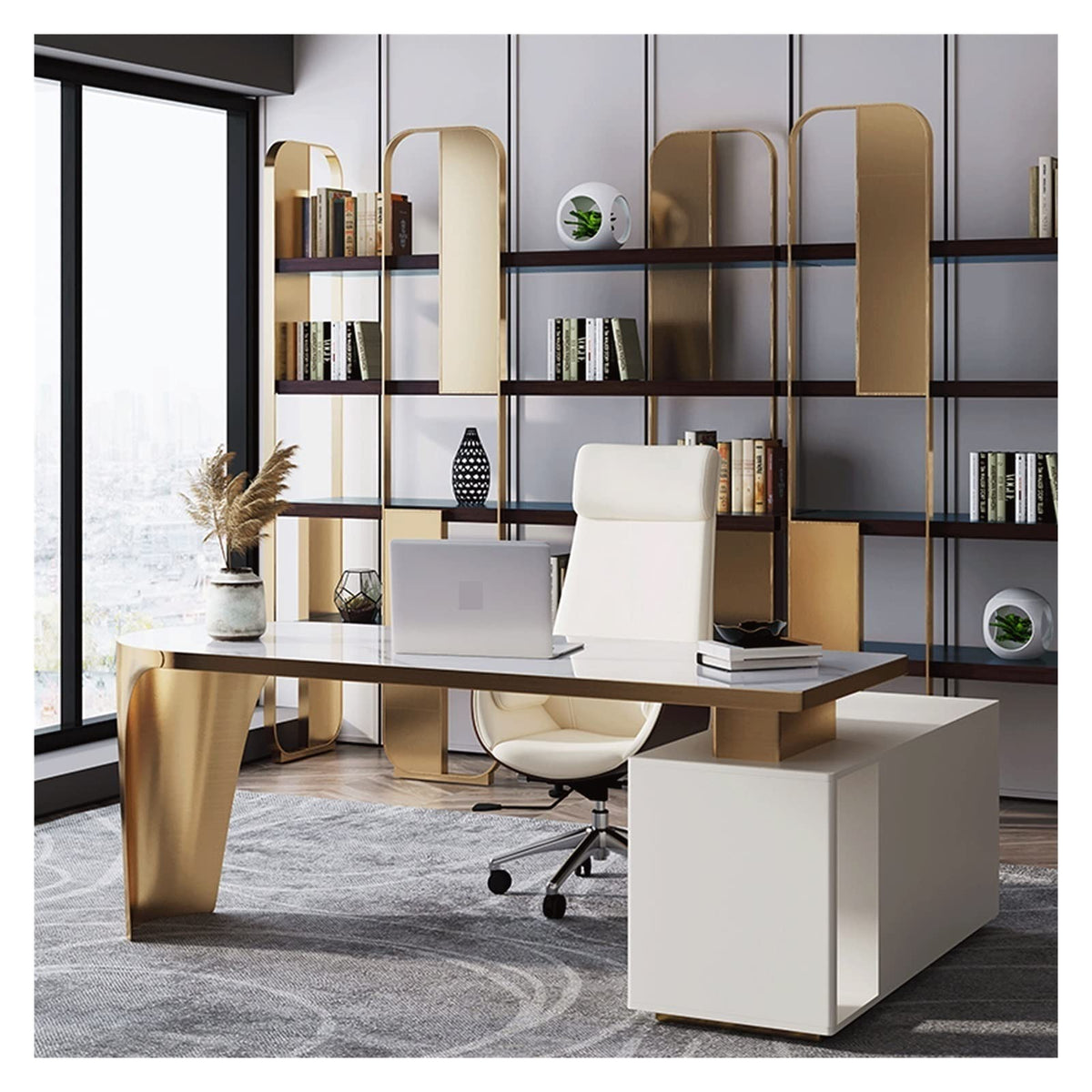 Modern Multi-Layer Bookshelf with Storage for Living Room Display