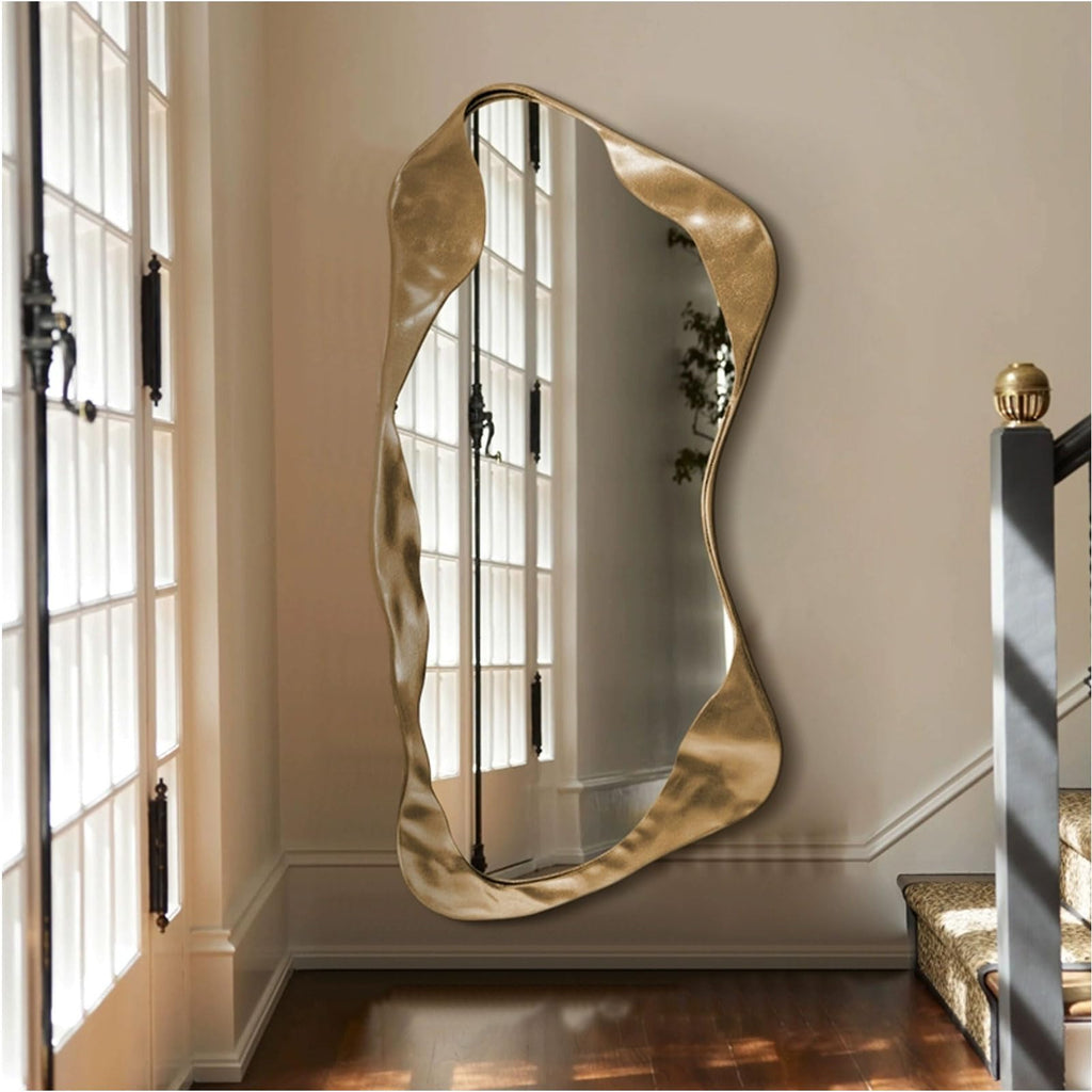 Large Irregular Metal Frame Mirror 120x200cm for Bedroom and Living Room