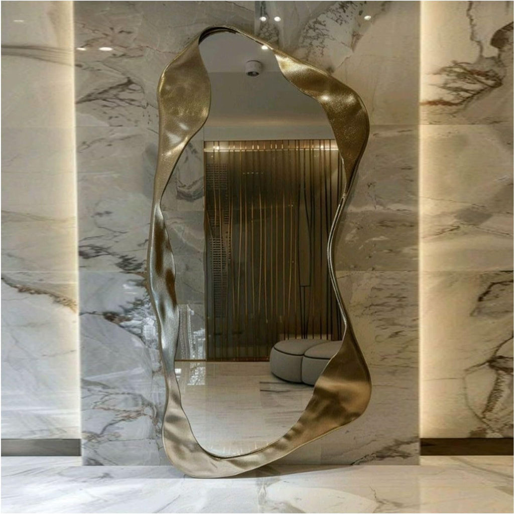 Large Irregular Metal Frame Mirror 120x200cm for Bedroom and Living Room