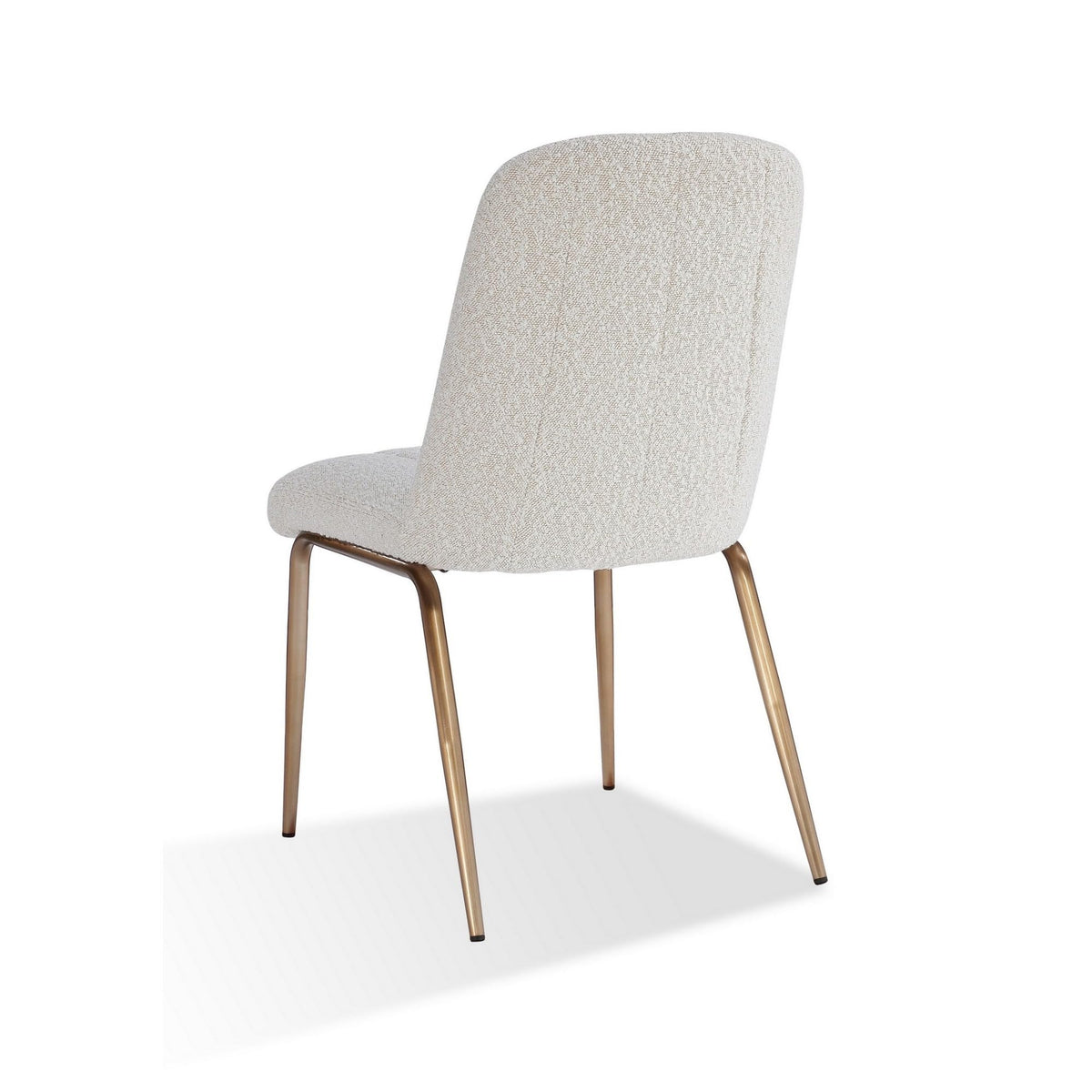 19 Inch Dining Chairs, Soft Upholstery, Set of 2, White, Bronze