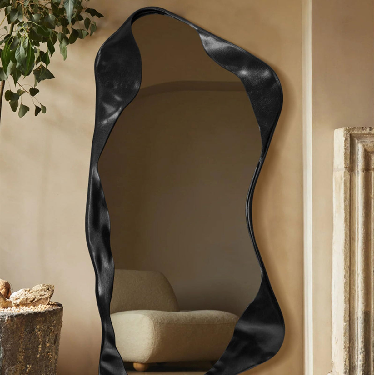 Large Irregular Metal Frame Mirror 120x200cm for Bedroom and Living Room