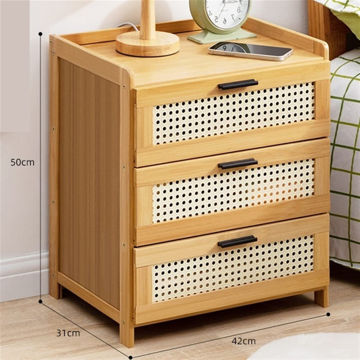 Bedside Table with Drawer Storage for Bedroom