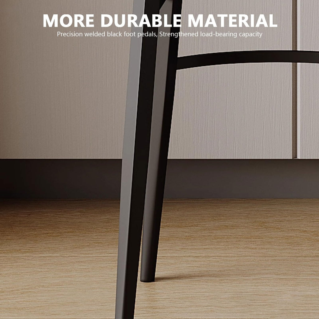 PU Leather Bar Stool with Metal Legs for Kitchen and Cafe