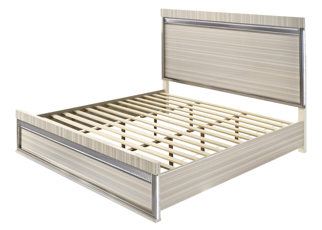 Gray Solid Wood Bed Frame for Bedroom Furniture