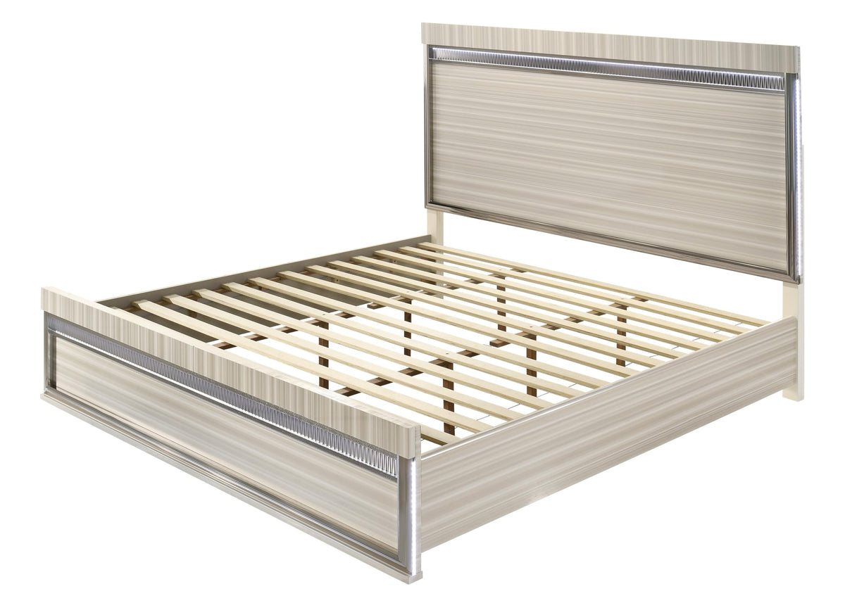 Gray Solid Wood Bed Frame for Bedroom Furniture