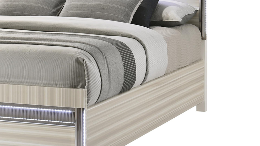 Gray Solid Wood Bed Frame for Bedroom Furniture