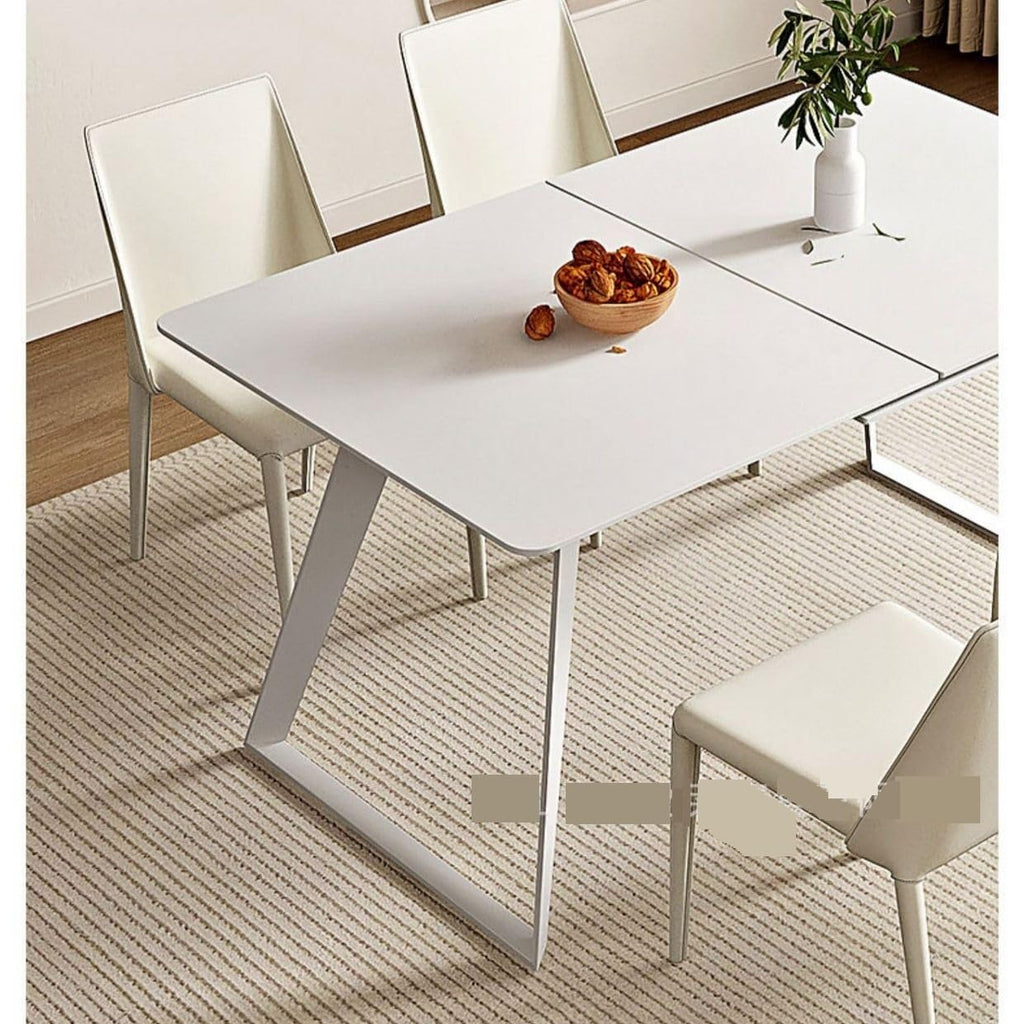 Cream Style Extendable Dining Table for Small Spaces