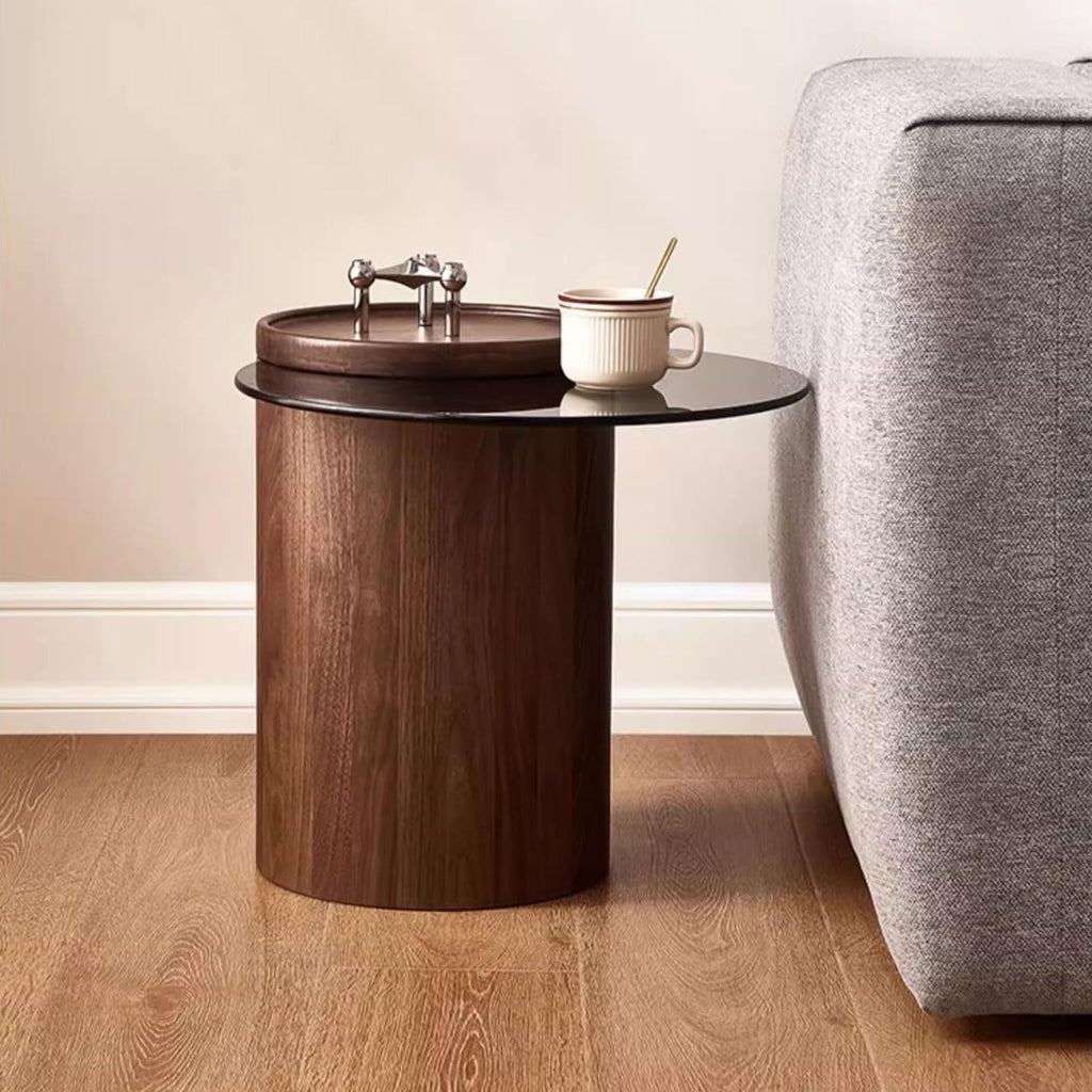 Solid Wood Round Coffee Table for Living Room & Home Decor