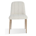 19 Inch Dining Chairs, Soft Upholstery, Set of 2, White, Bronze