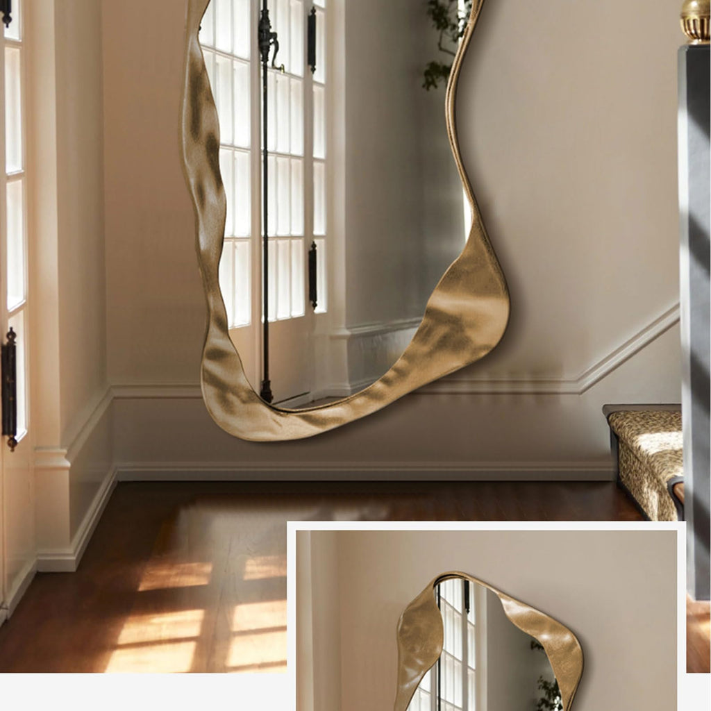 Large Irregular Metal Frame Mirror 120x200cm for Bedroom and Living Room