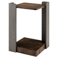 2 Tier Sofa Side Table with Storage Shelf for Small Spaces