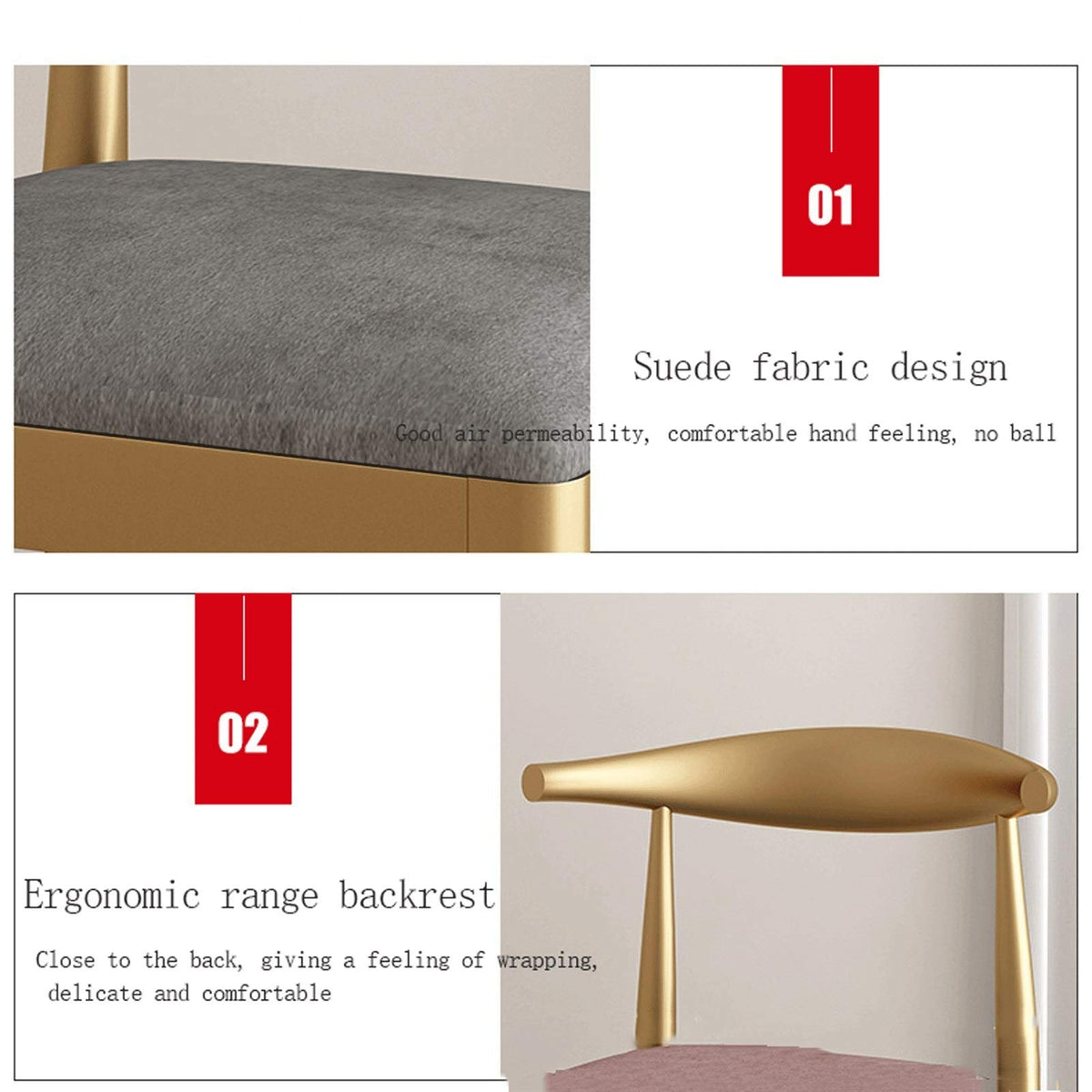 Modern Velvet Dining Chair with Metal Legs