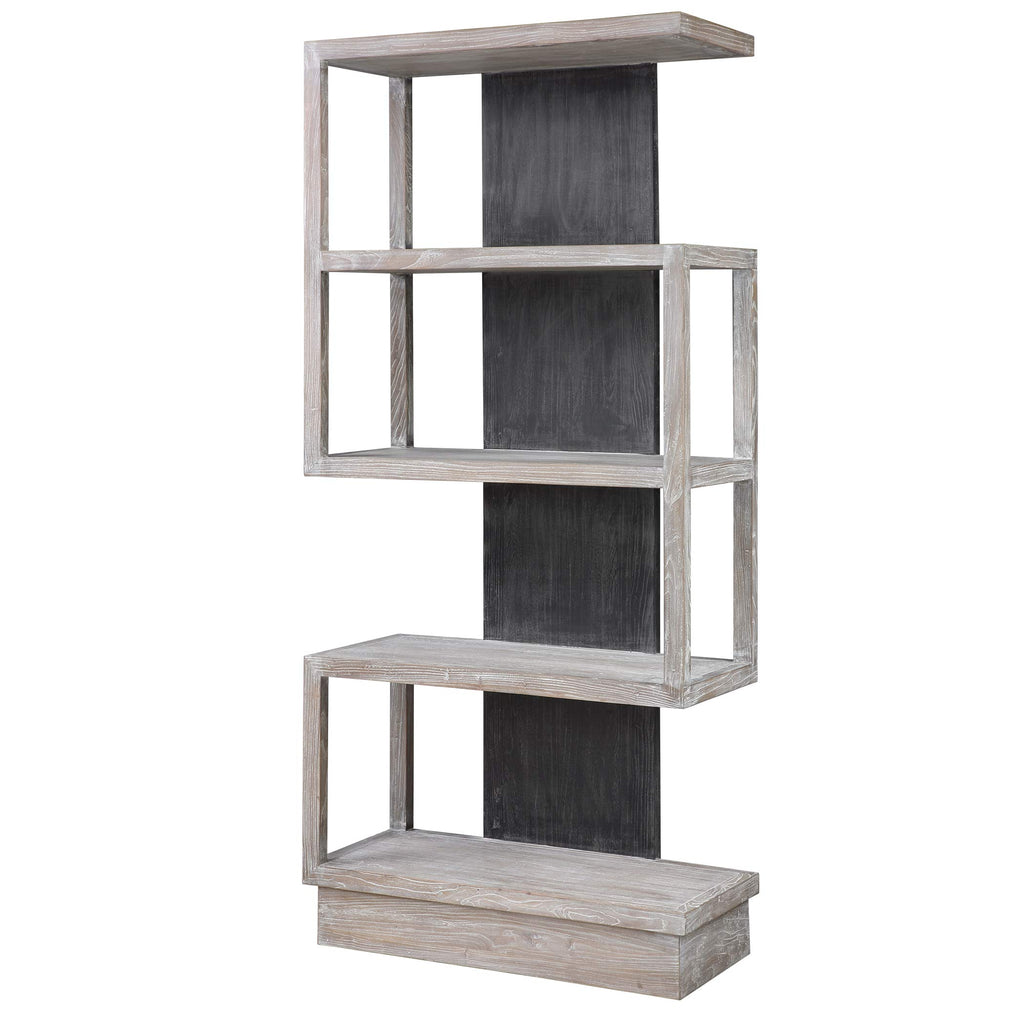 Modern S Shape Open Bookshelf for Living Room Display
