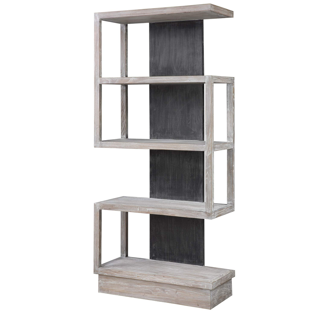 Modern S Shape Open Bookshelf for Living Room Display