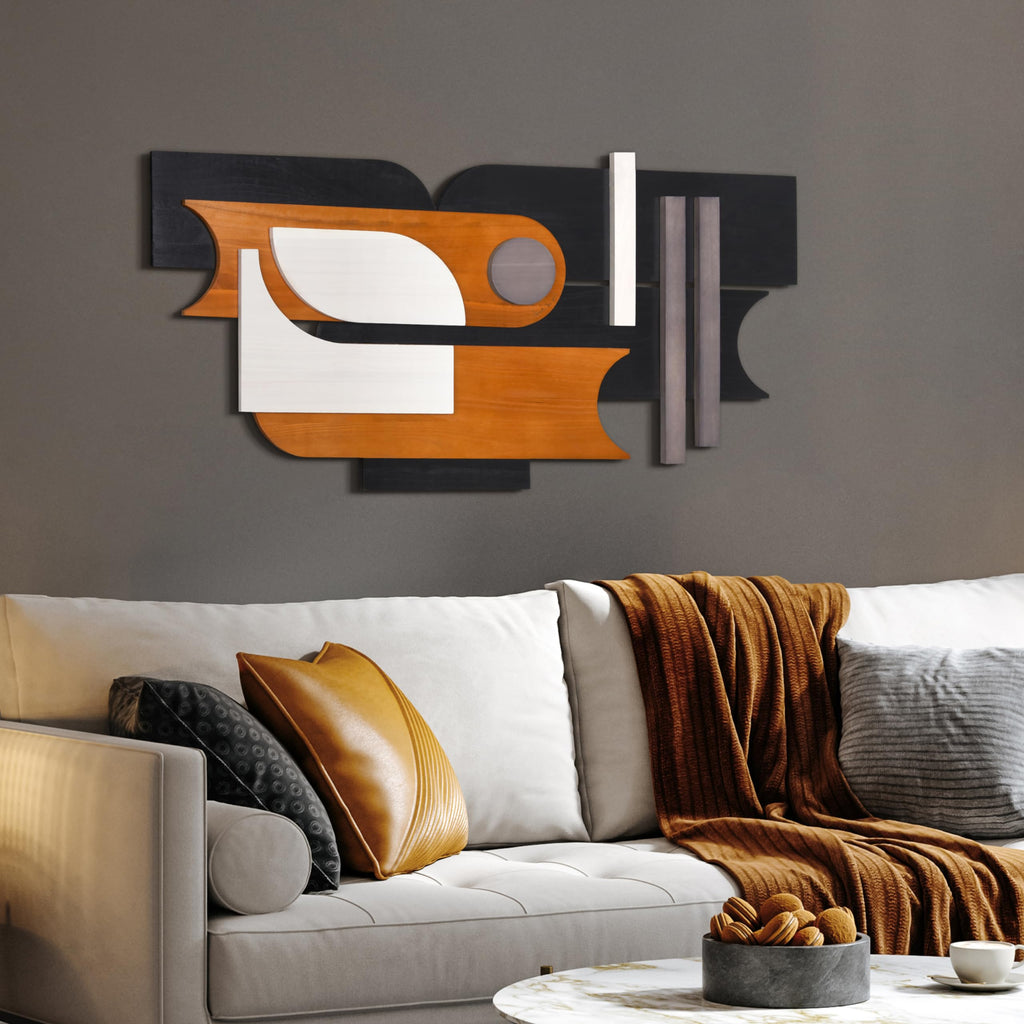 Handmade Solid Wood Abstract Wall Art for Living