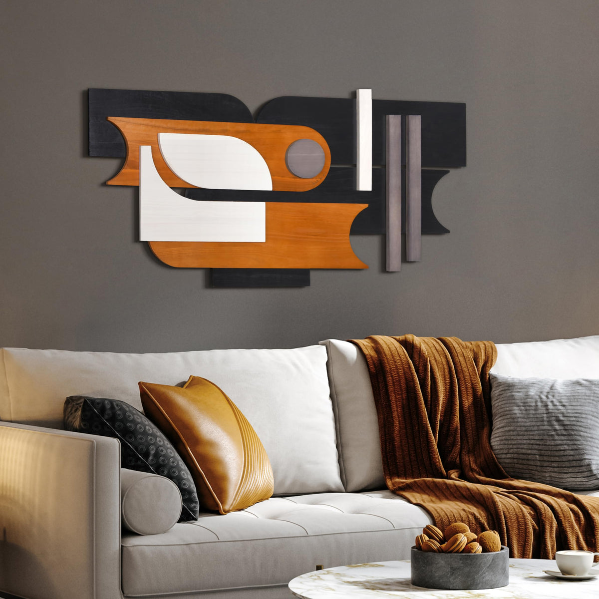 Handmade Solid Wood Abstract Wall Art for Living