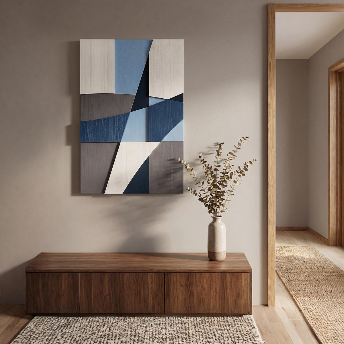 Handmade Solid Wood Abstract Wall Art for Living