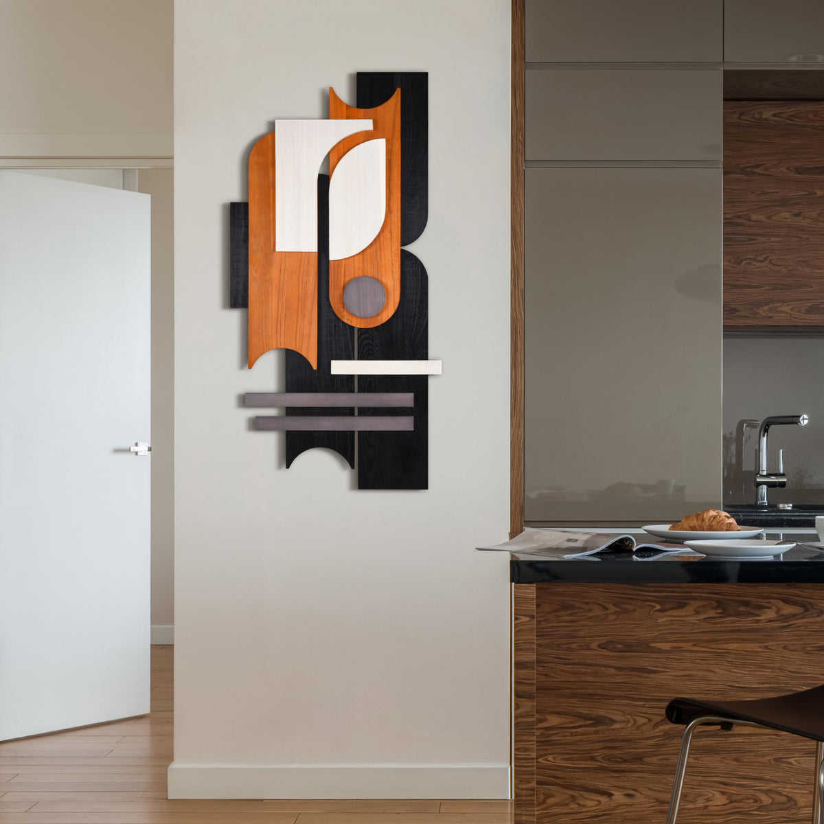 Handmade Solid Wood Abstract Wall Art for Living
