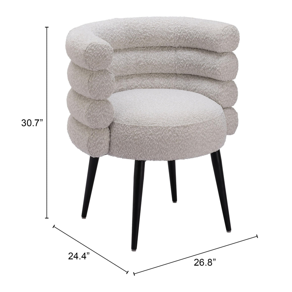 Misty Gray Dining Chair with Plywood and Steel Frame