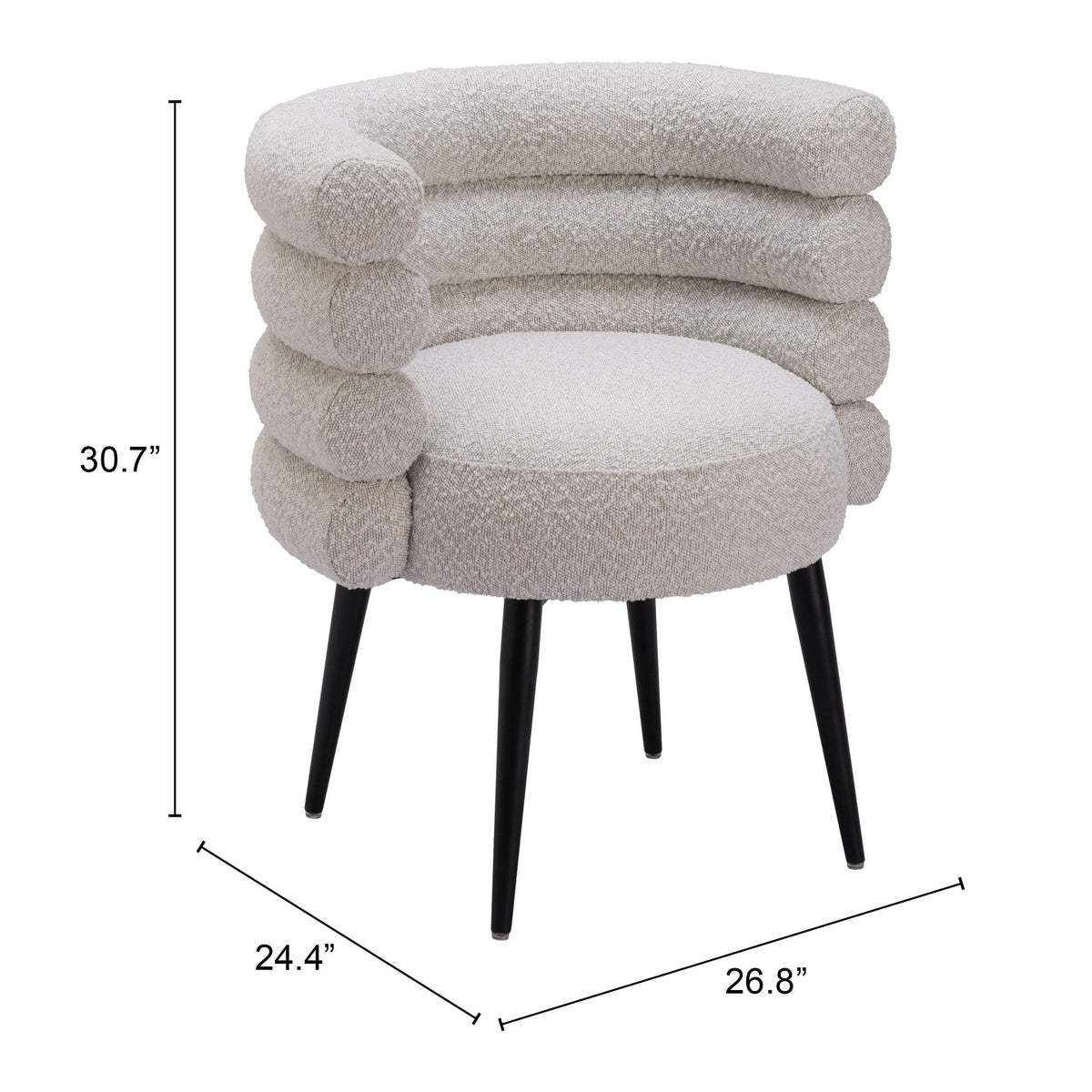Misty Gray Dining Chair with Plywood and Steel Frame