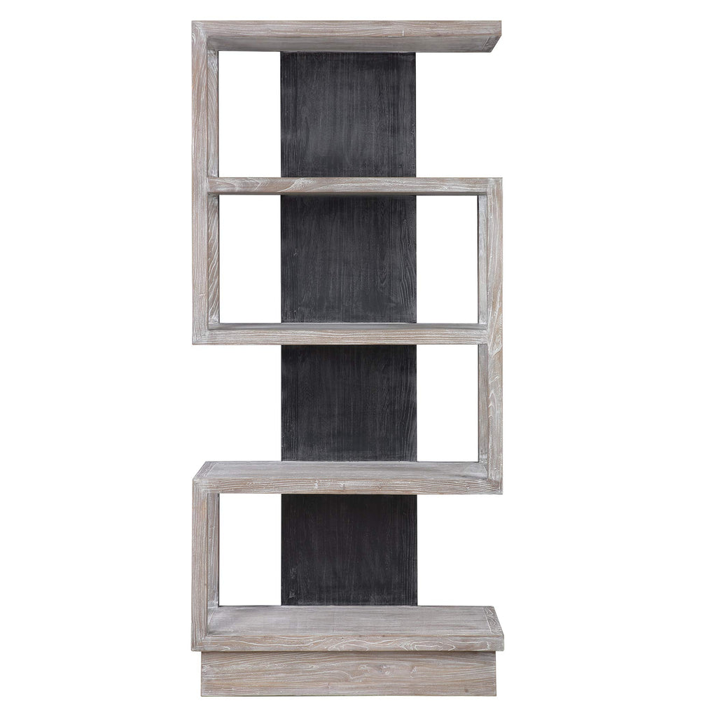 Modern S Shape Open Bookshelf for Living Room Display