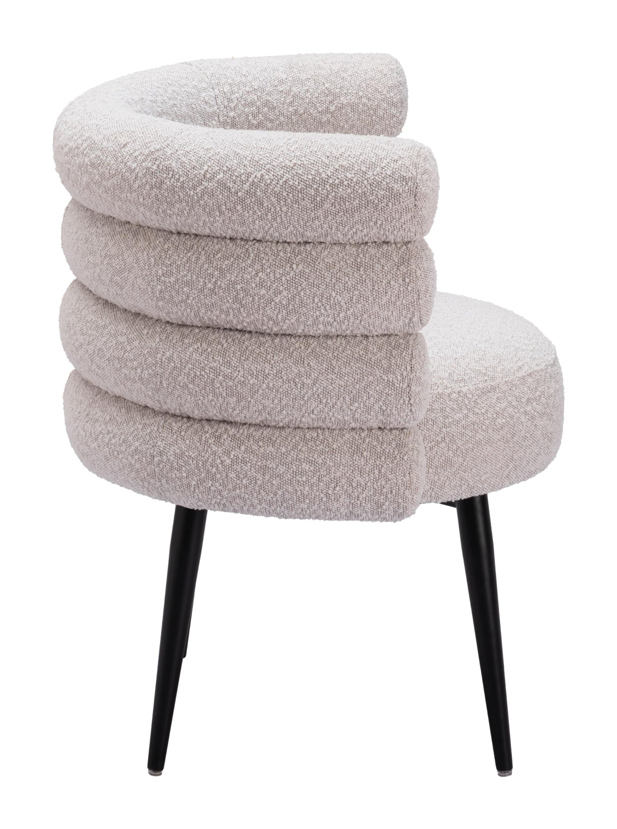 Misty Gray Dining Chair with Plywood and Steel Frame