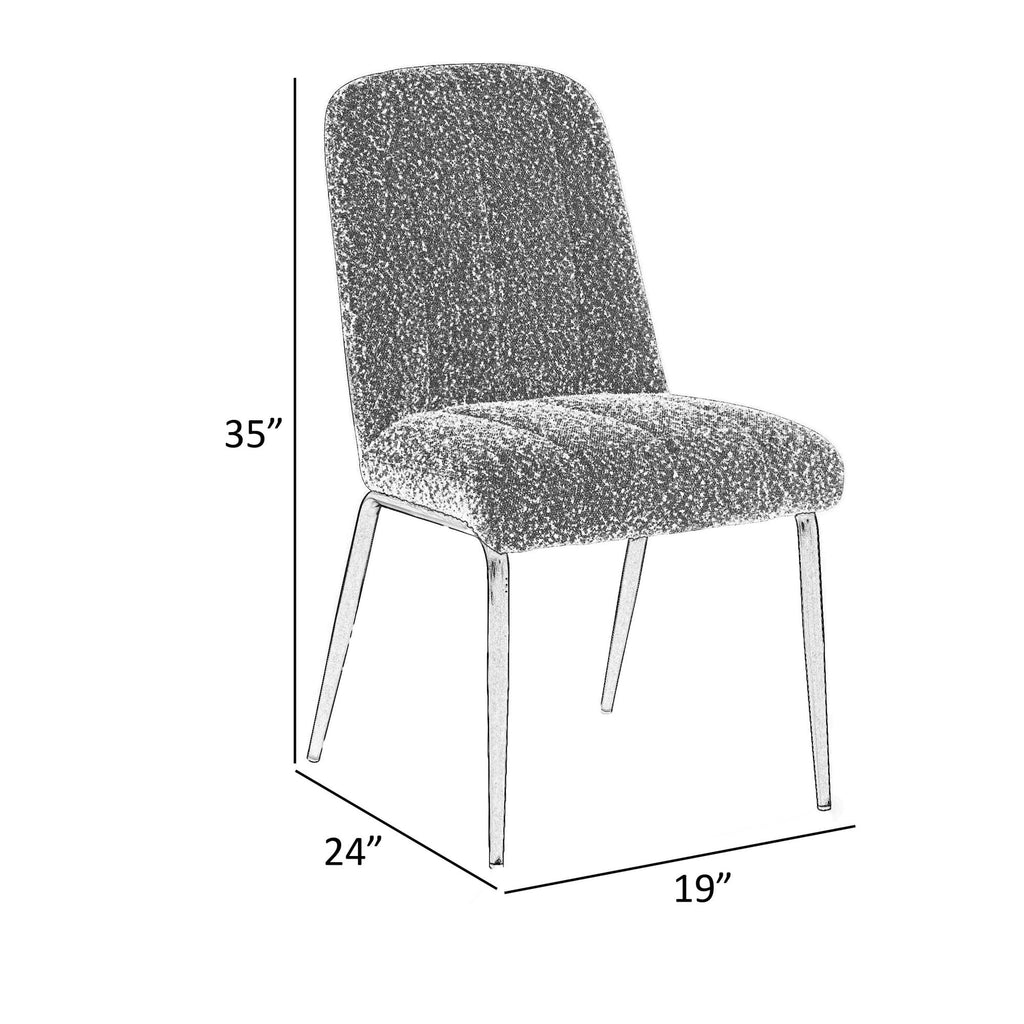 19 Inch Dining Chairs, Soft Upholstery, Set of 2, White, Bronze