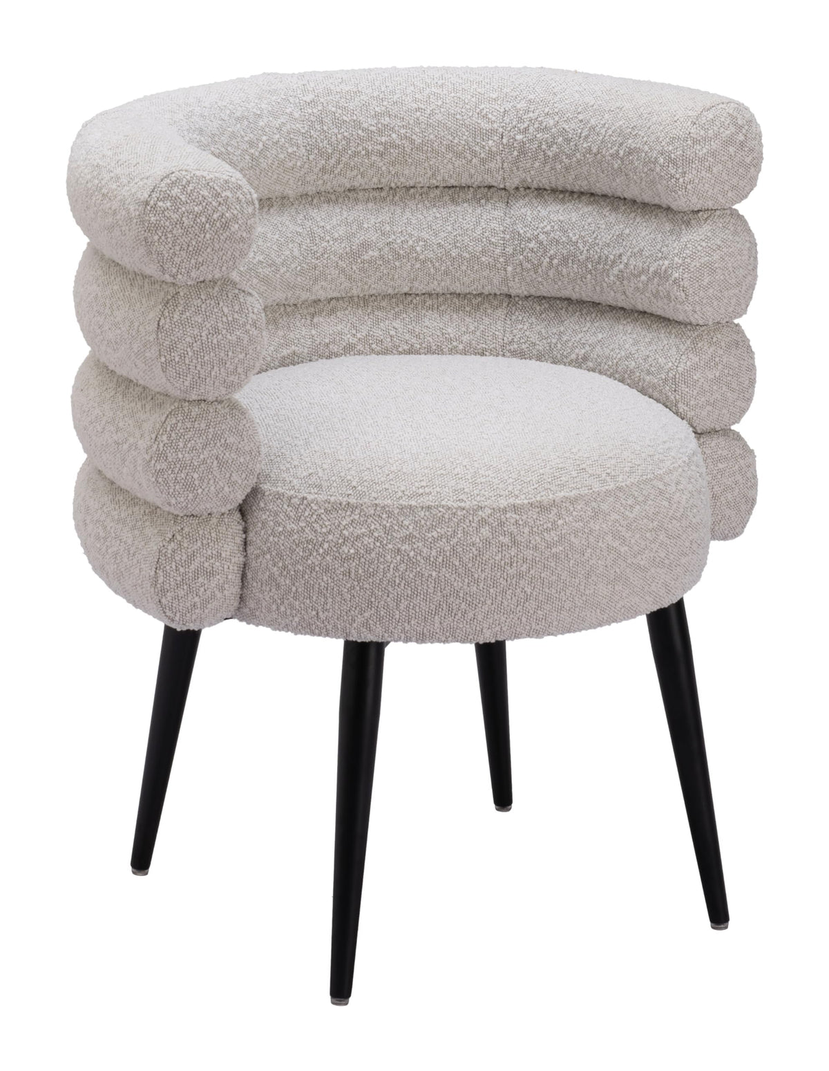 Misty Gray Dining Chair with Plywood and Steel Frame