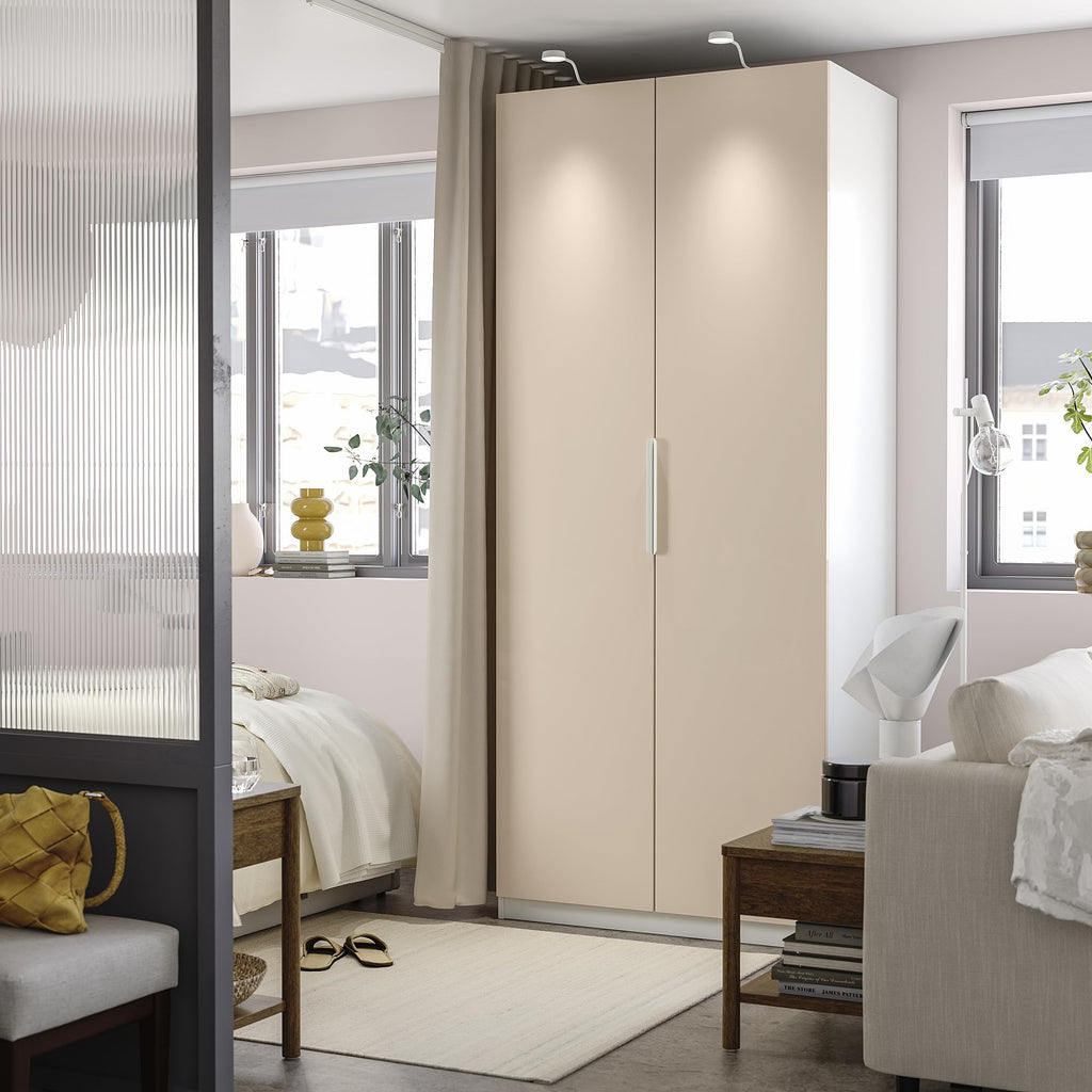 White High Gloss Wardrobe with Storage Combination 100x60x236cm