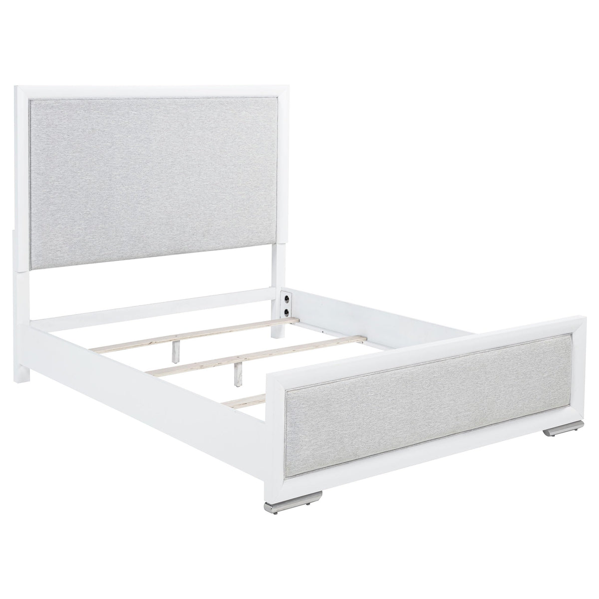 White Upholstered Bed Frame for Bedroom Furniture