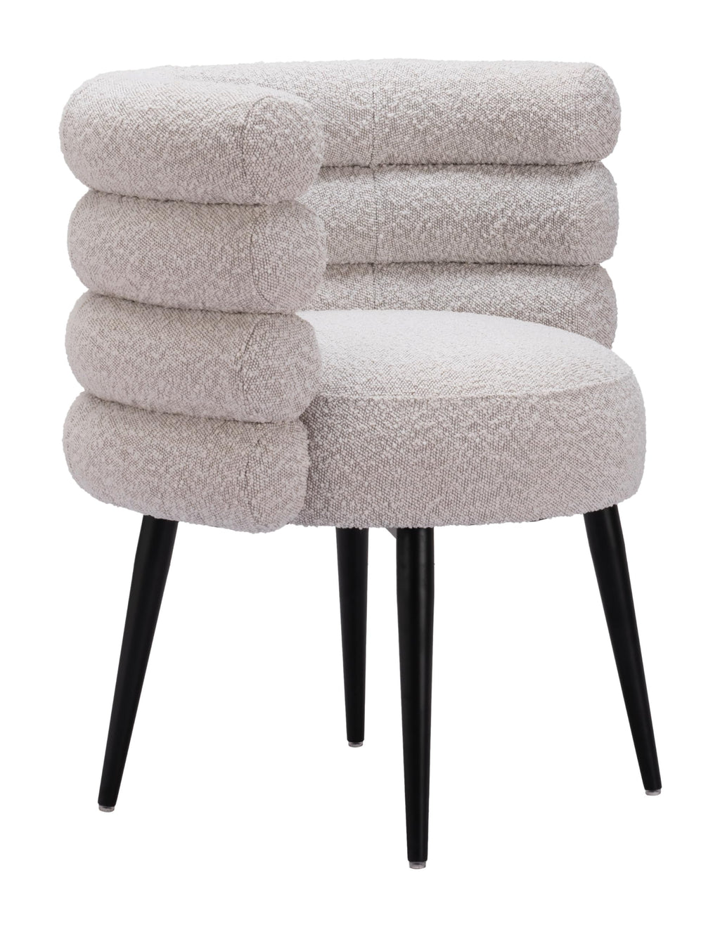 Misty Gray Dining Chair with Plywood and Steel Frame