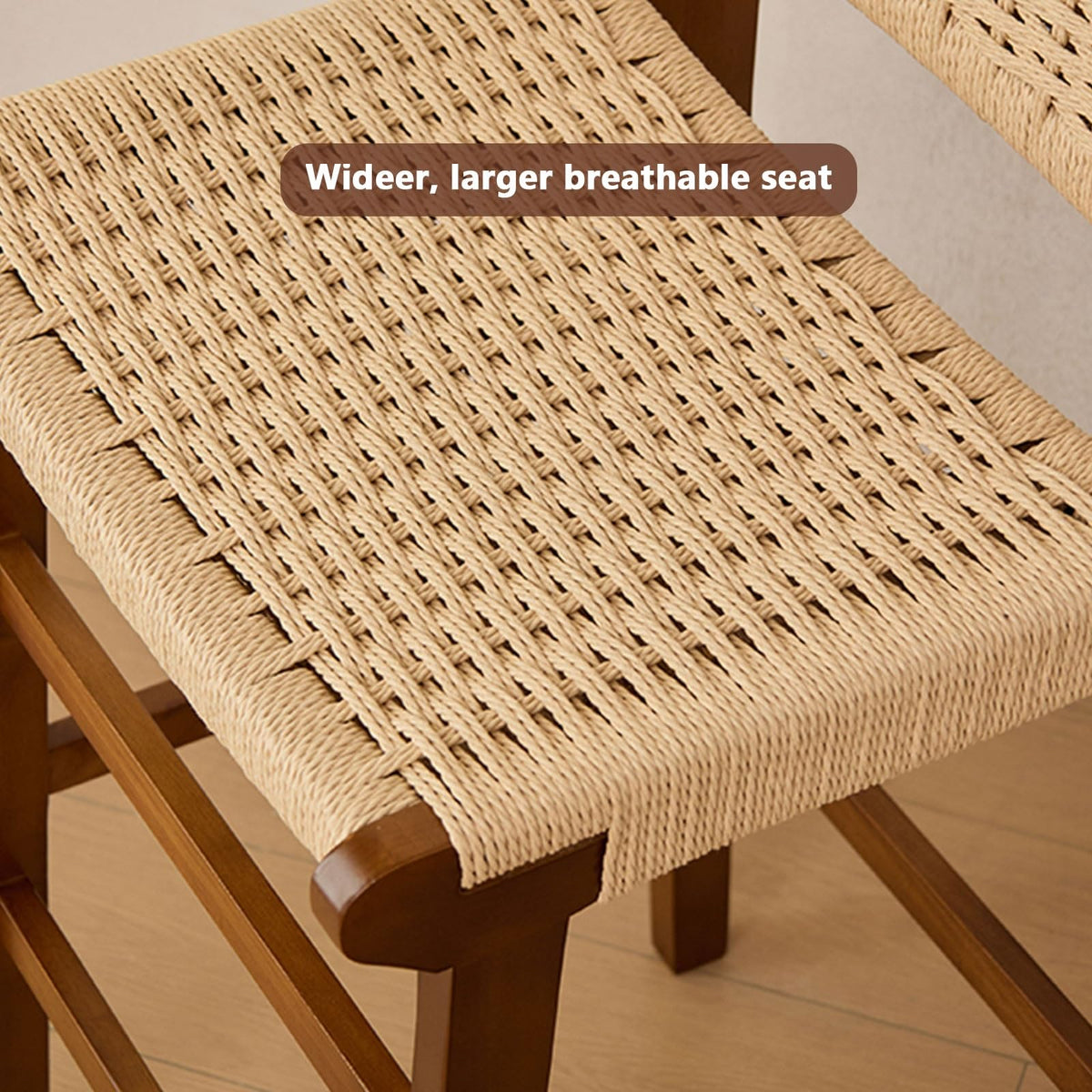 Modern Bar Stool with Wood Footrest for Kitchen Counter and Dining Room