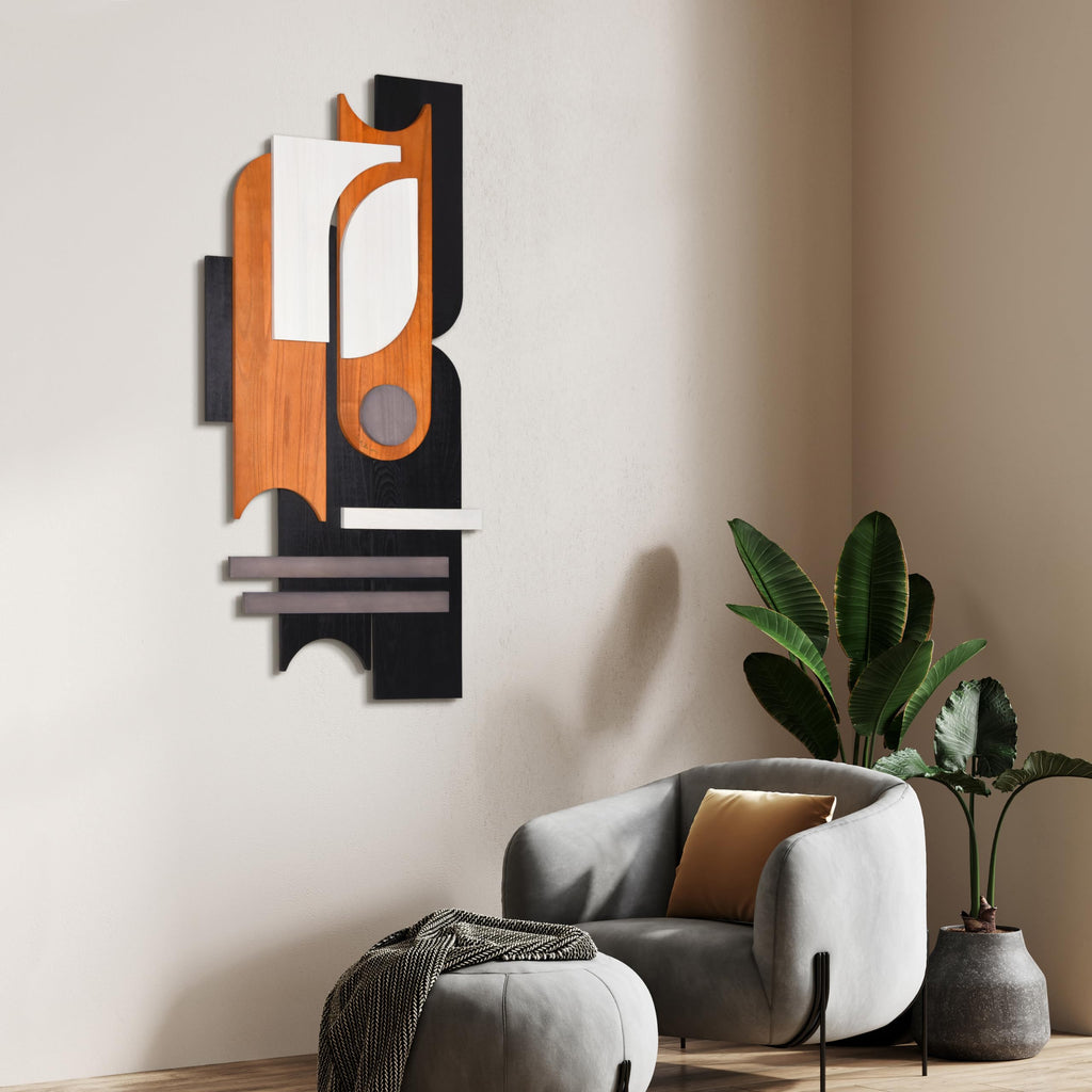 Handmade Solid Wood Abstract Wall Art for Living
