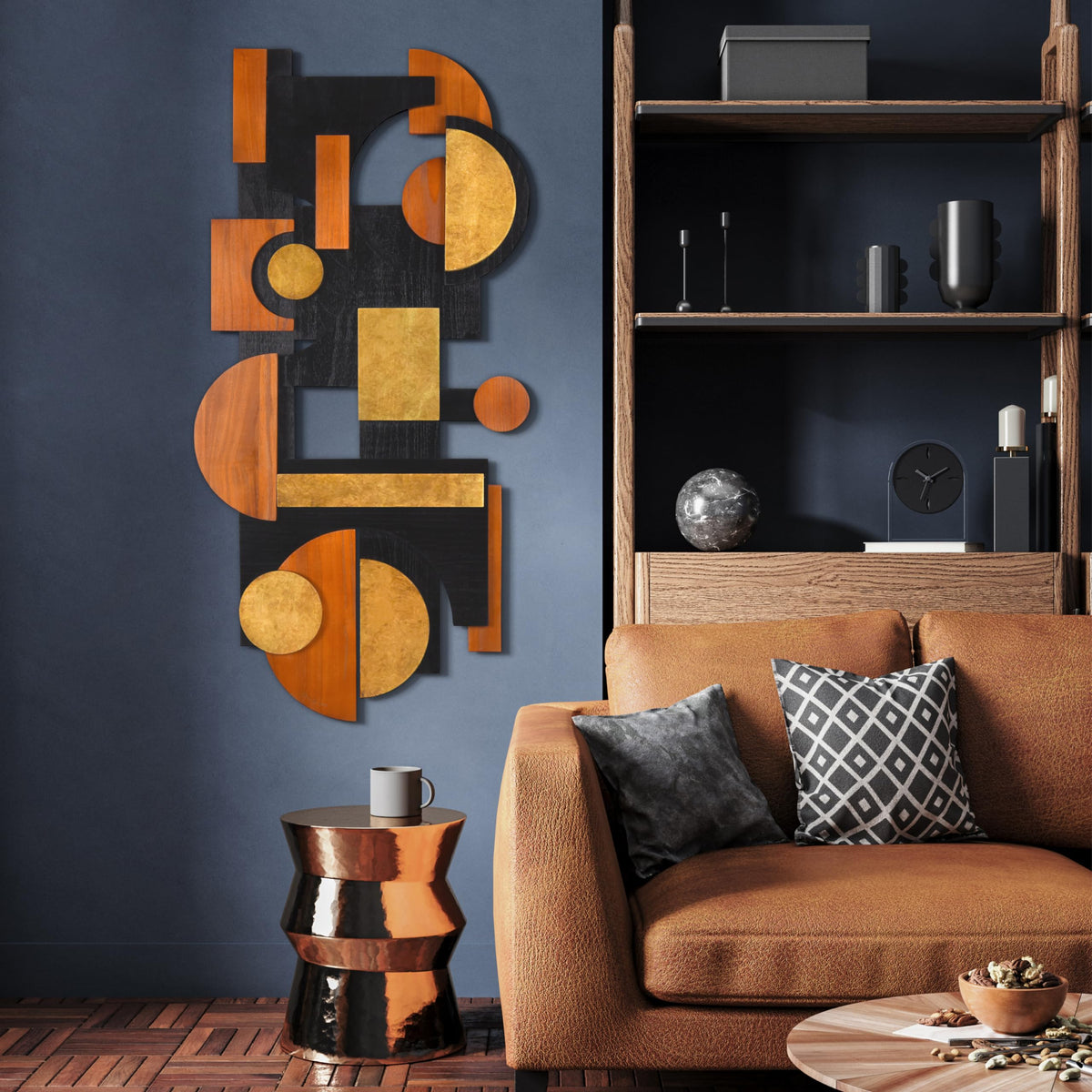 Handmade Solid Wood Abstract Wall Art for Living