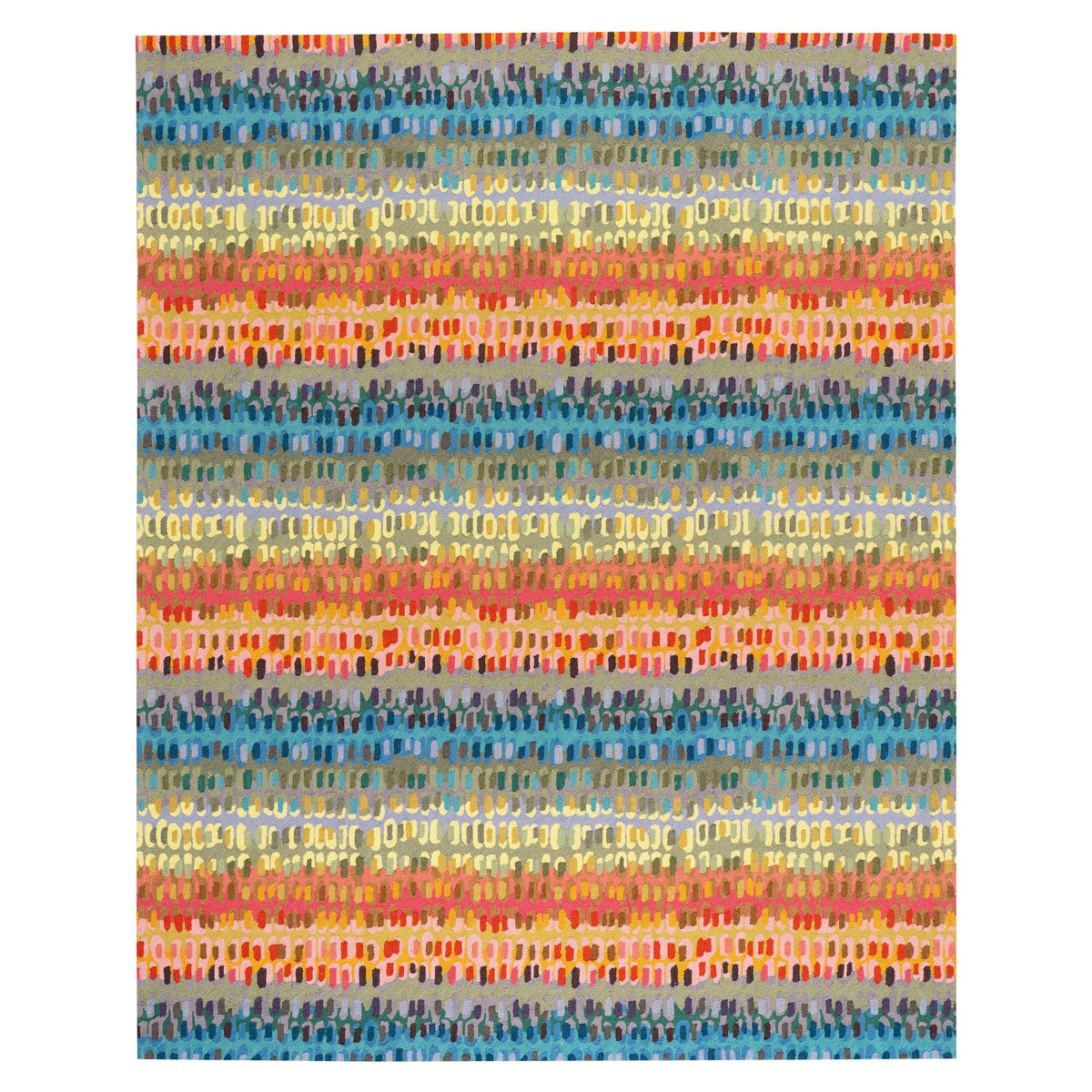 Forest Abstract Wool Area Rug 9.5x13.5 Feet for Home Decor